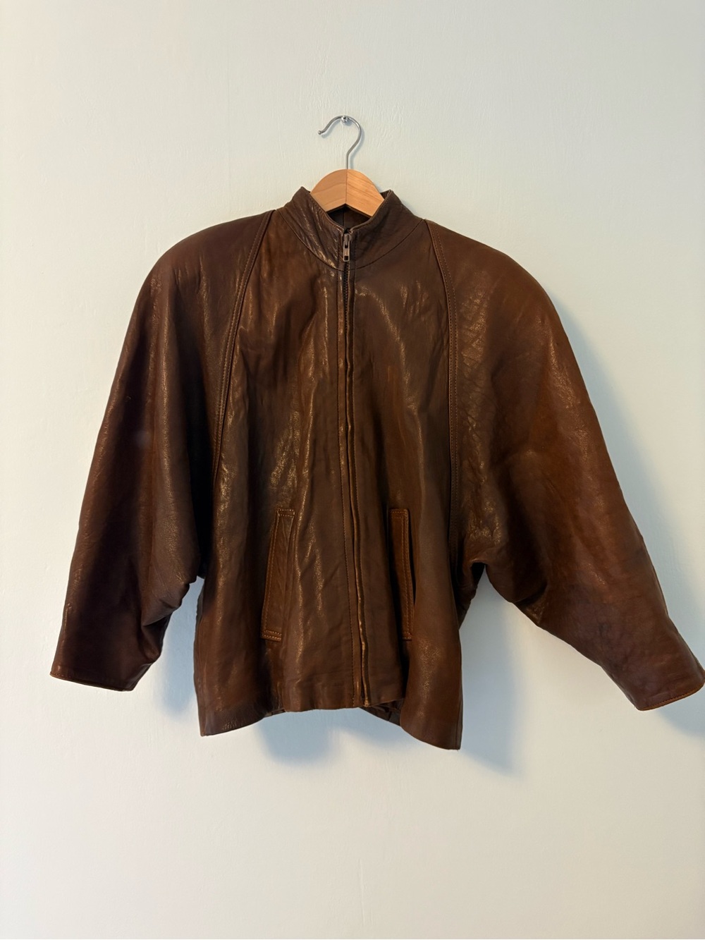 Vintage Leather Gallery Brown Leather Zip-Front Jacket Medium